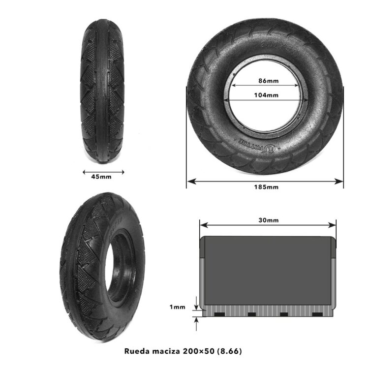 Rueda maciza 200x50 (8,66)