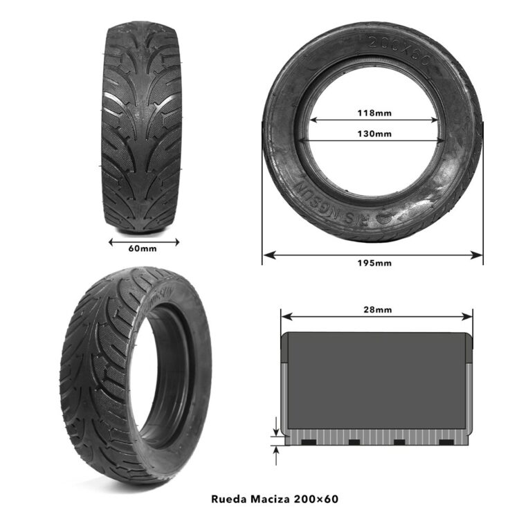 Rueda Maciza 200x60